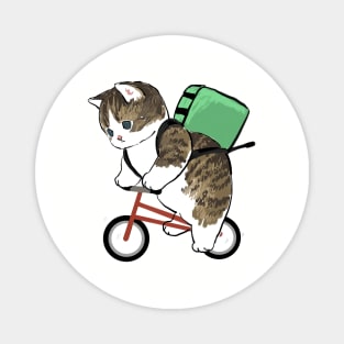 Cat Riding Bike Magnet